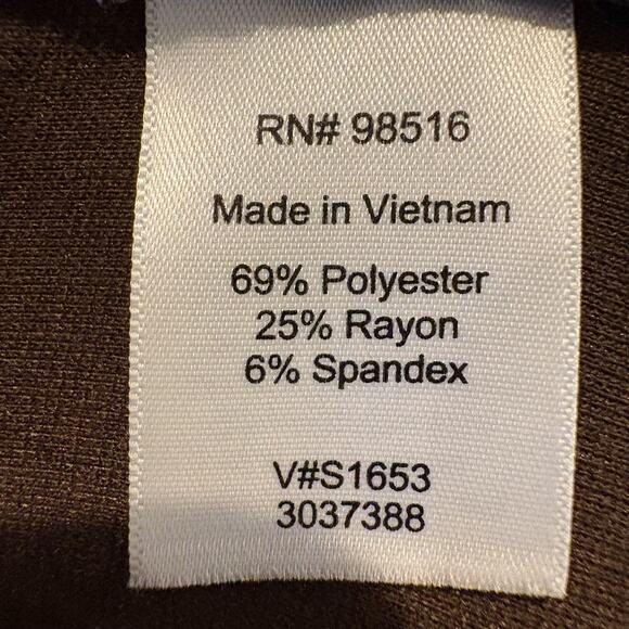 Coldwater Creek Pants Women 10 Brown Classic Fit Trouser Stretch Straight Ponte - Picture 9 of 11